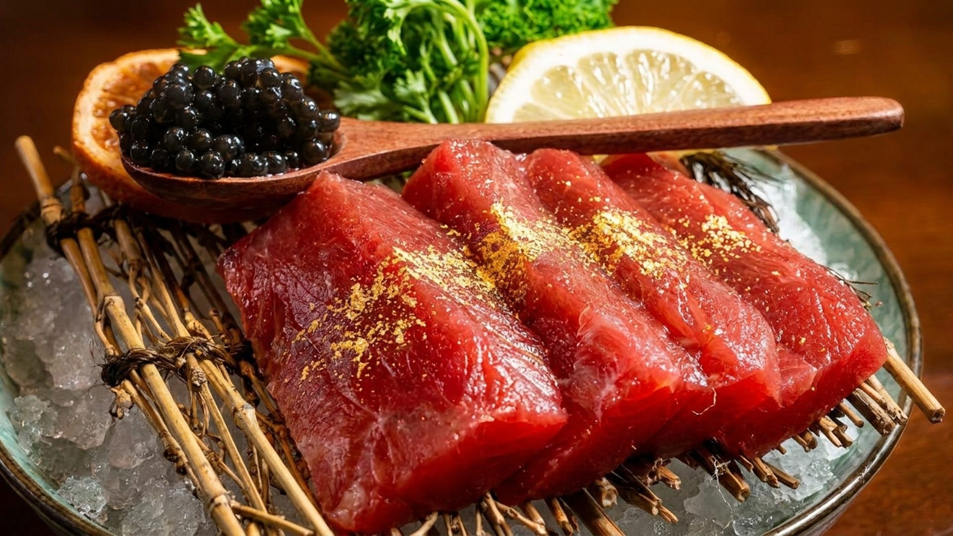Bluefin tuna, gold leaf, zero compromise